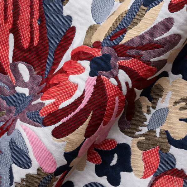 Tessuto jacquard floreale multicolore