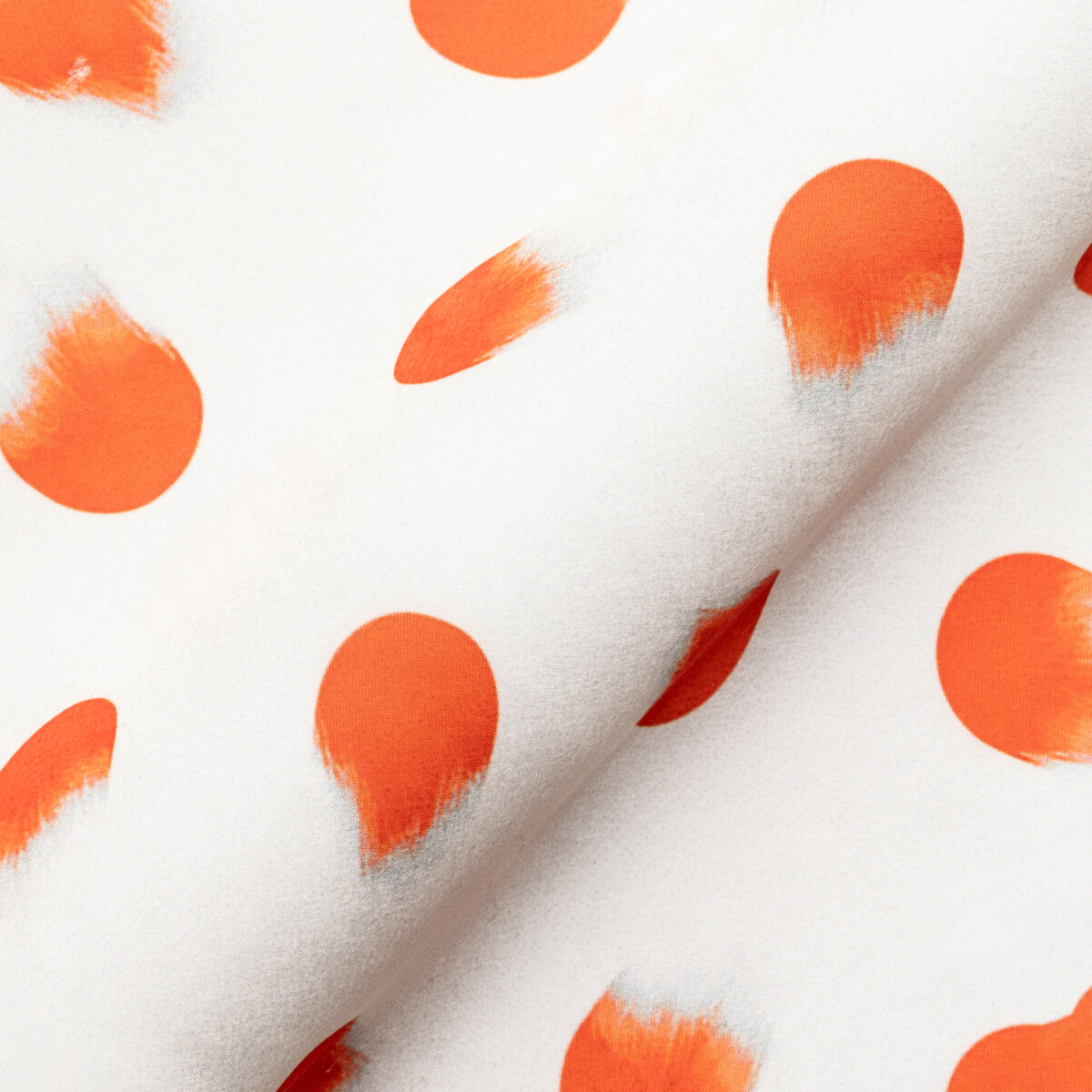 Fine soft Silk feel poly satin with polka dots