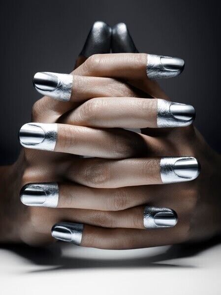 Silver painted fingers 
