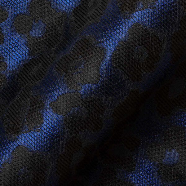 Tessuto jacquard leopardato blu 