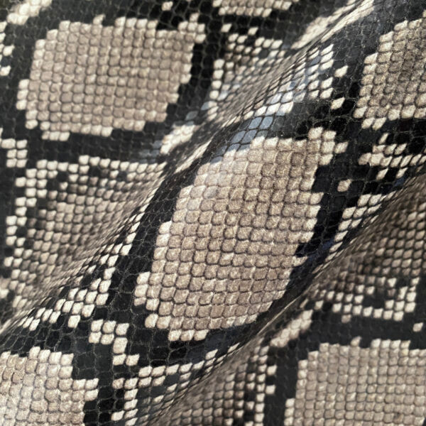 Asp snake printed goatskin leather