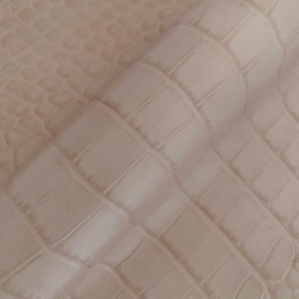 Matte crocodile embossed half calfskin leather