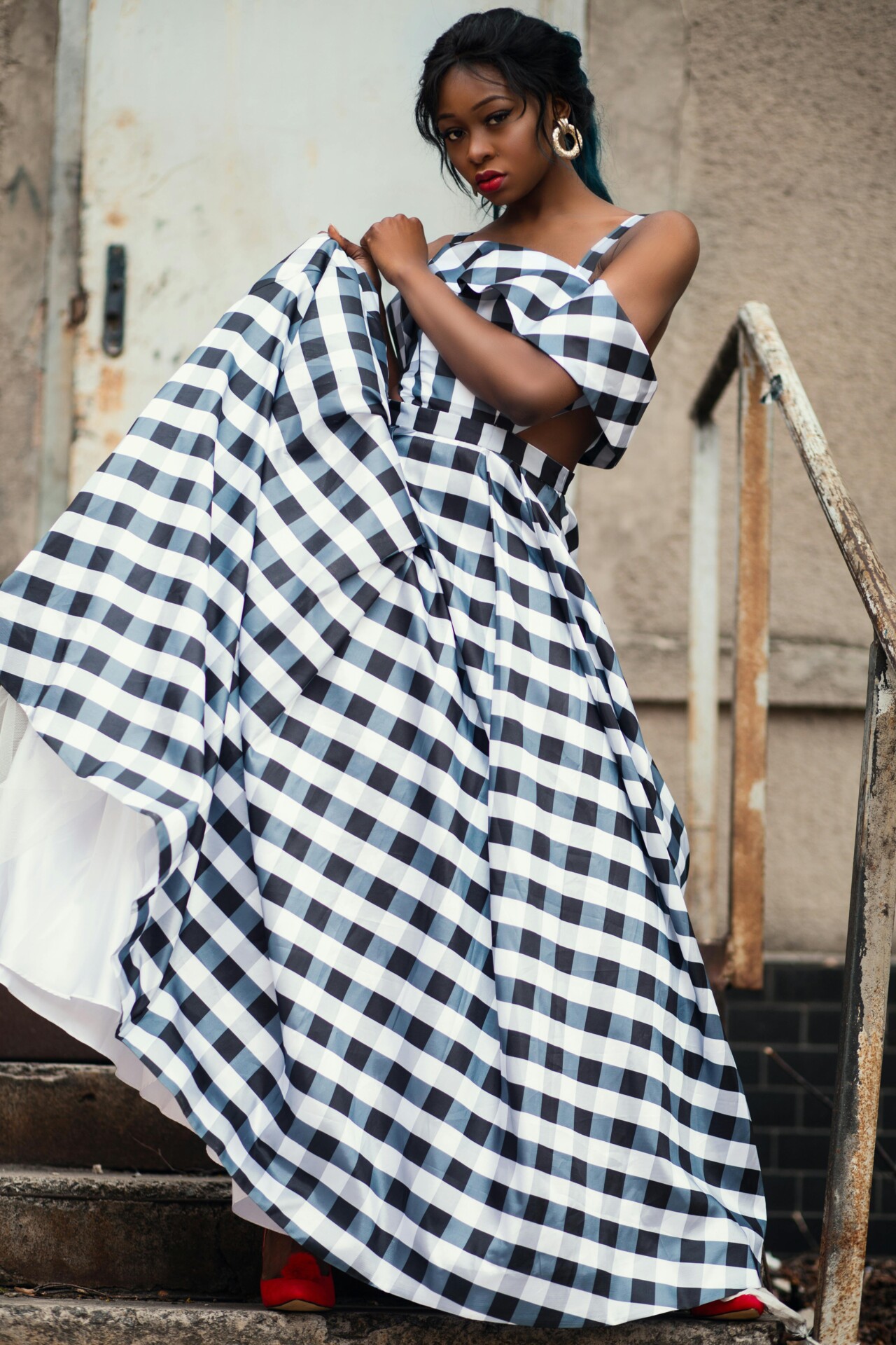 B&amp;W vichy dress