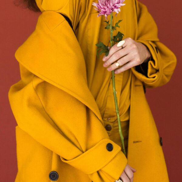 Yellow wool coat