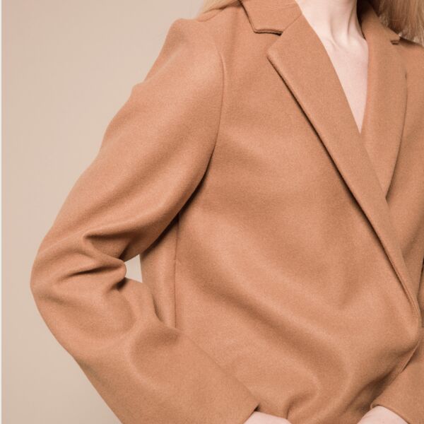 Wool felted camel coat