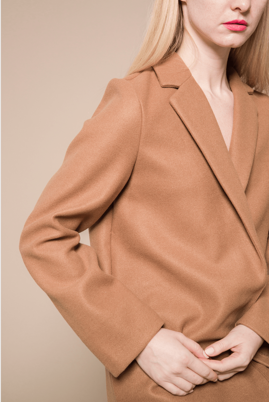 Wool felted camel coat