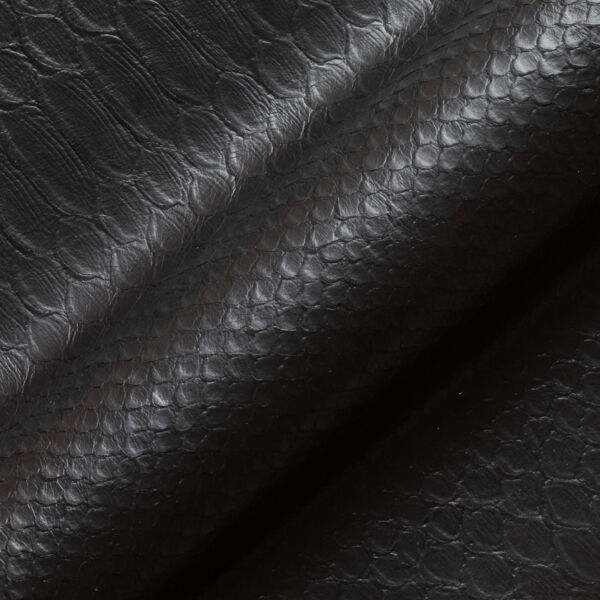 Soft, hand-cut python-embossed half calfskin leather