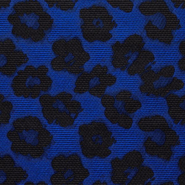 Tessuto jacquard leopardato blu 